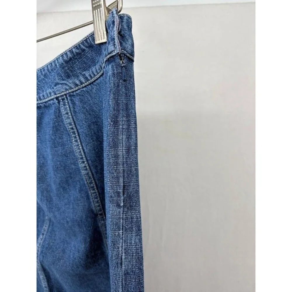 Norton Women's Size 12 Petite‎ Denim Shirt Below the Knee Modest Wear Side Zip